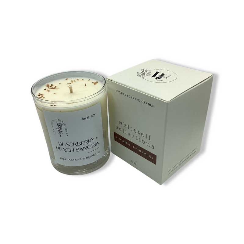 blackberry and peach sangria 10 ounce soy candle by whitetail collections